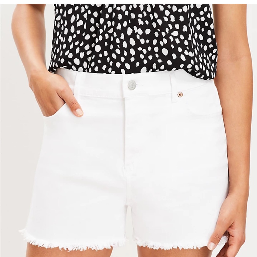 NWT! Loft White Denim High Rise Shorts- New with Tags!
